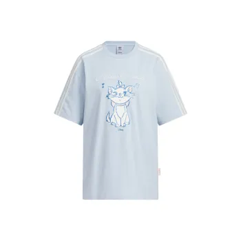 Adidas Originals Disney Collaboration Drop Shoulder Sleeve T Shirt Women's Simple Blue