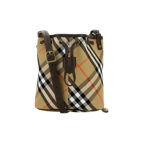 Burberry Cotton Bucket Bag, Shoulder Bag Women's Brown