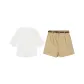 Clothing Set (White Shirt+Khaki Shorts)