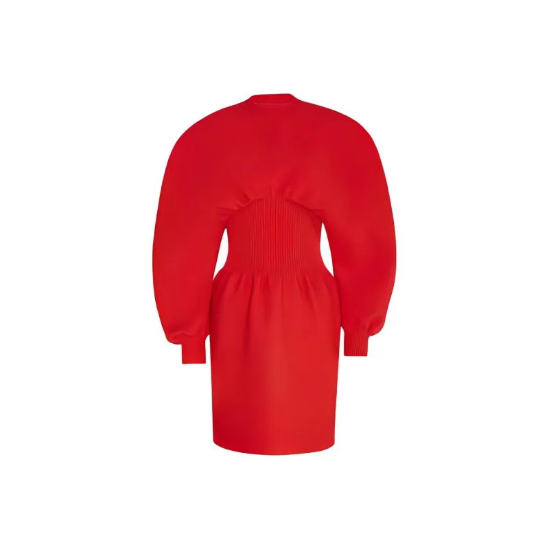 Bottega Veneta Long Sleeved Dress Women's Red-0