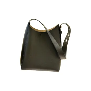 TORY BURCH Romy Bucket Cow Leather Shoulder Bag Trumpets Women's Black