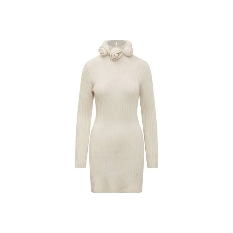 Blumarine Rose Detailed Knitted Mini Dress-0