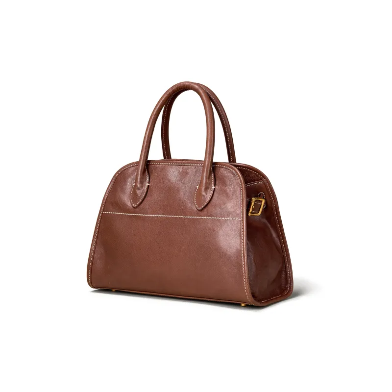 KAISER Top Grain Vegetable Tanned Cow Leather One Shoulder Handbag Women's Sunset Yellow/Cognac/Black-3