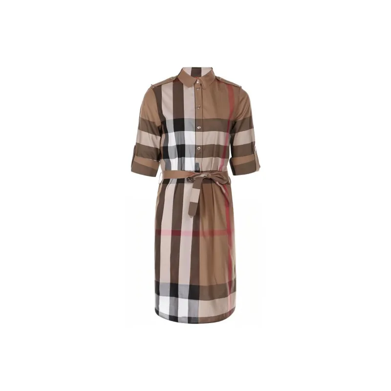 Burberry Short Sleeved Dress Women's Archive Beige-0