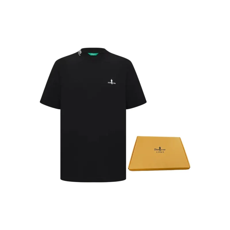 Biyin Leufen Half-Turtleneck Loose Fit Pullover Short-Sleeved T-Shirts Men's-5