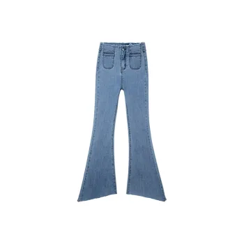 MITUAN Flared Pants Jeans Women's Light Blue