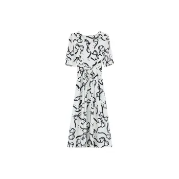 HUASJ Short Sleeved Dresses Women's Ecru