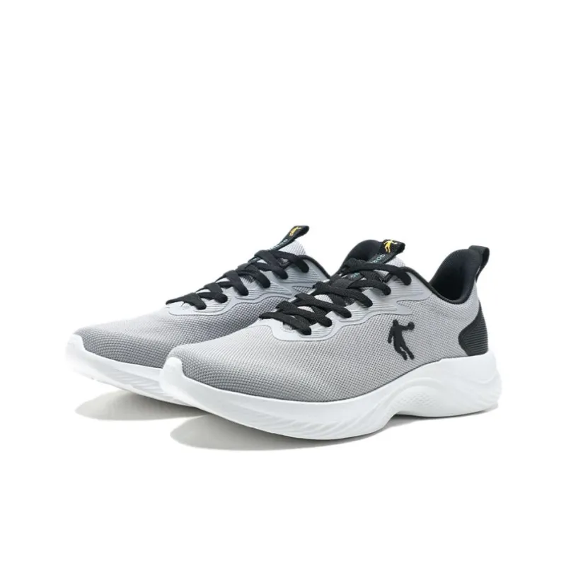 QIAODAN Slip Resistant, Abrasion Resistant, Breathable Low Top Casual City Commute Running Shoes Men's Black Gray-2