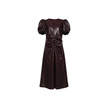 Rotate Puff-sleeve Midi Dress