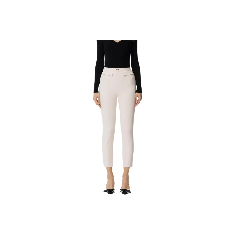 Elisabetta Franchi Crepe Tapered Trousers-0