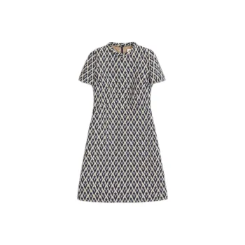 Valentino All Over Patterned Short Sleeved Mini Dress