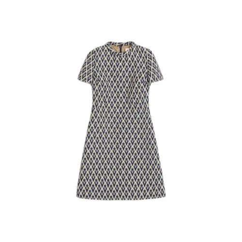 Valentino All Over Patterned Short Sleeved Mini Dress