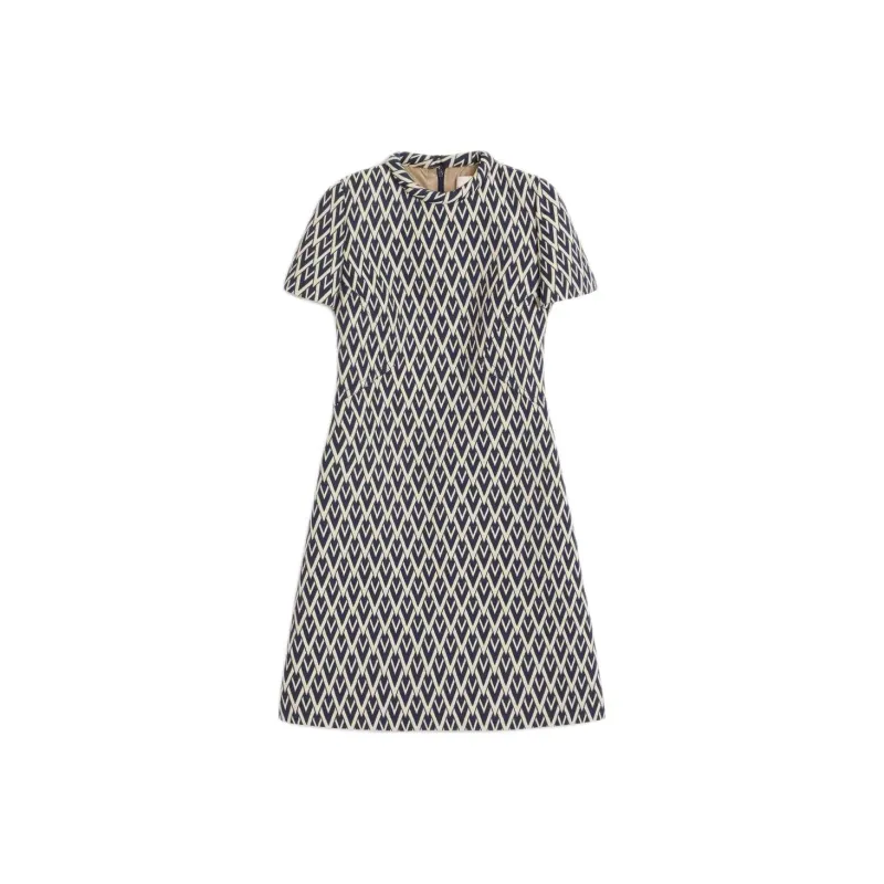 Valentino All Over Patterned Short Sleeved Mini Dress-0