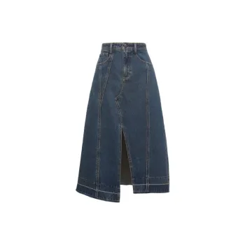 ONLY Denim Long Skirts Women's J35 510 Washed Denim Blue