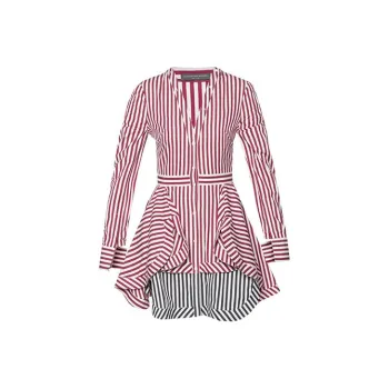 Alexander McQueen Long-Sleeved Dresses Women's Red White