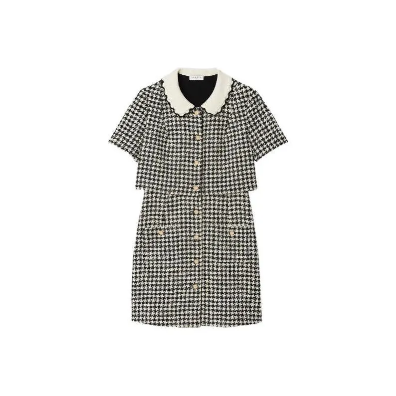 Sandro Short-Sleeved Dresses Women's Black & White-0