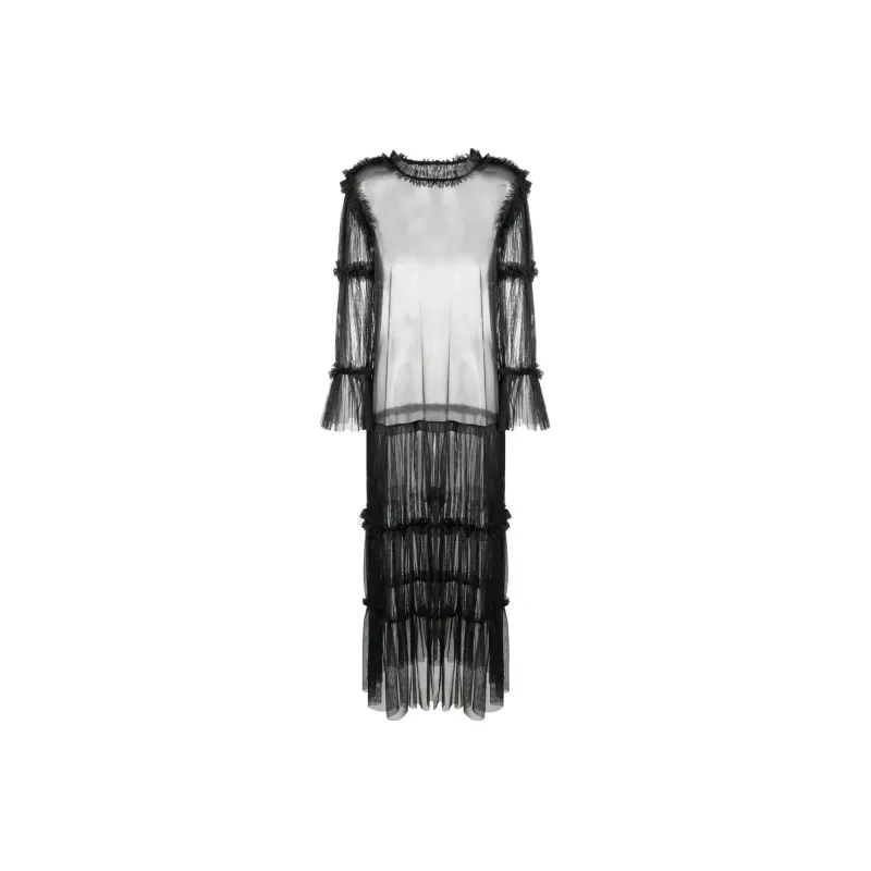 MM6 Maison Margiela Sheer Long length Ruffle trim Blouse-0