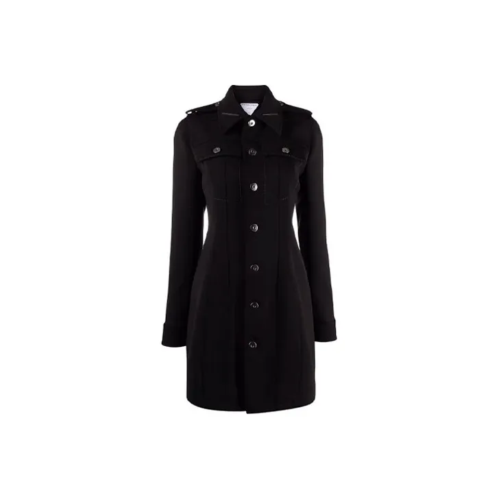Bottega Veneta Structured Buttoned Mini Shirt Dress-0