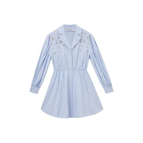 Self portrait Long Sleeved Dresses Women's Misty Blue