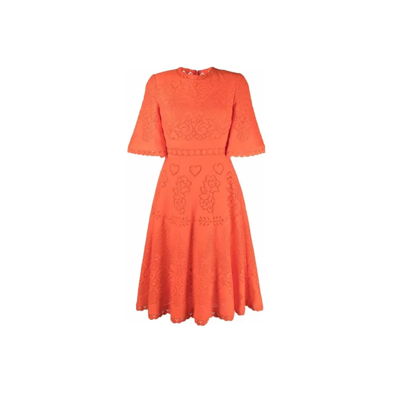 Valentino SS22 Short-Sleeved Dresses Women's Orange-0