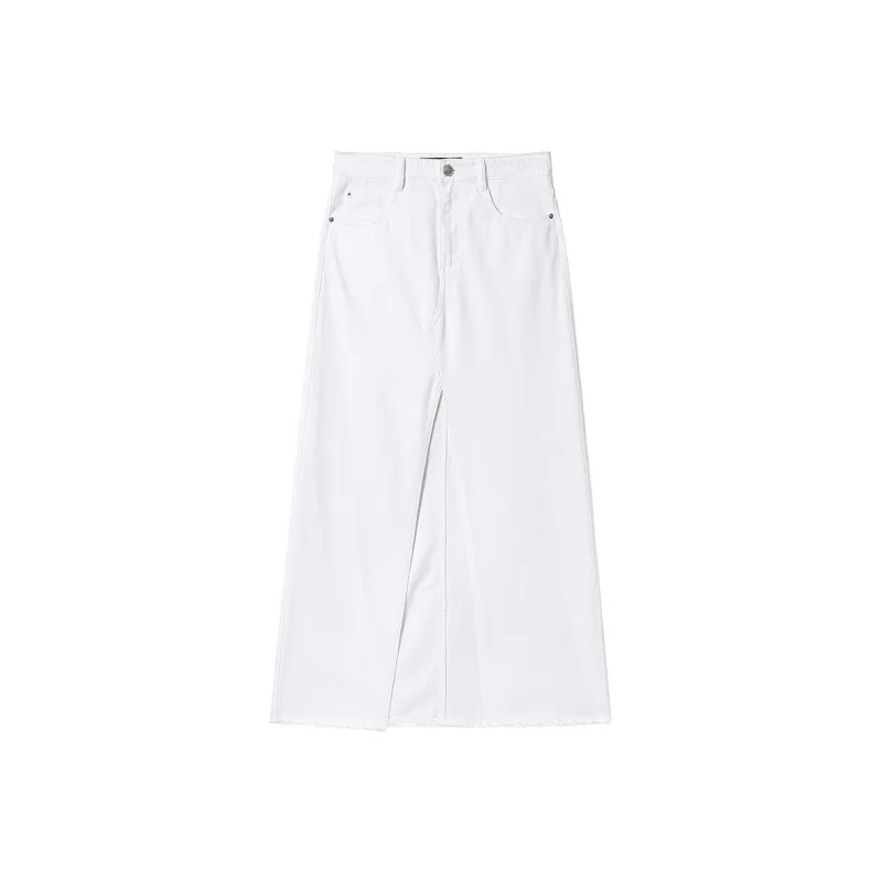 Miss Sixty Denim Long Skirts Women's White-0