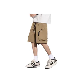 Tonlion Casual Shorts Men Dark Khaki