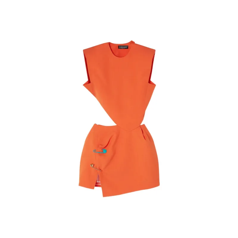 VERSACE Sleeveless Dress Women's Orange-0