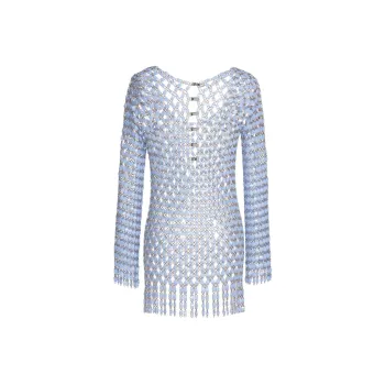 Paco Rabanne Embellished Scoop-Neck Mini Dress