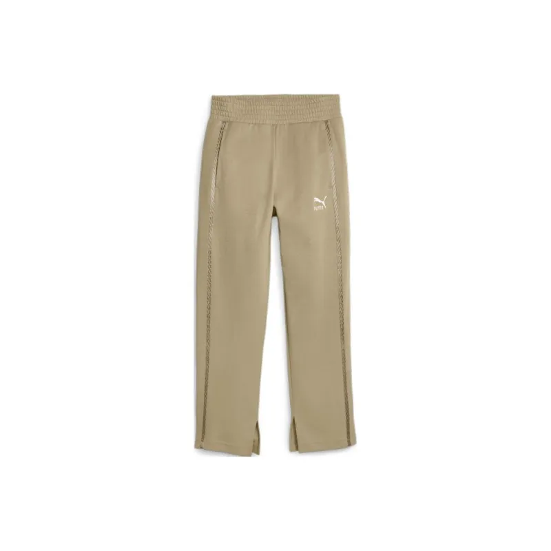 PUMA T7 High Waist Pants Knitted Sweatpants Women's Khaki-0