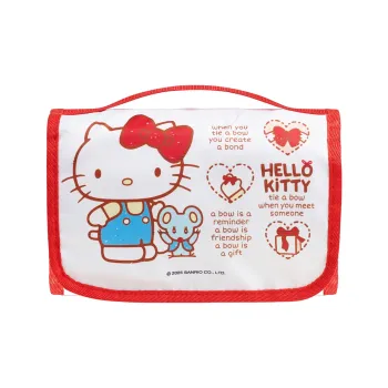 Sanrio Hello Kitty, Collaboration Polyester Makeup Bag Women's Red White
