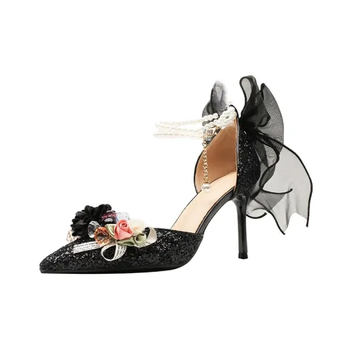 Zubumei Slim Heel High Heels Women's Black