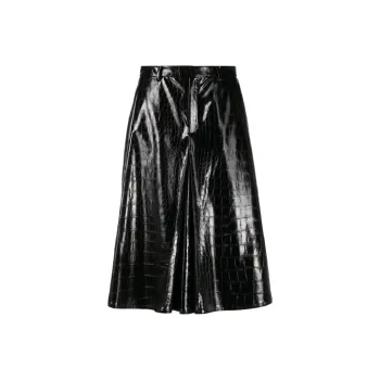 Maison Margiela Embossed Faux-leather Shorts
