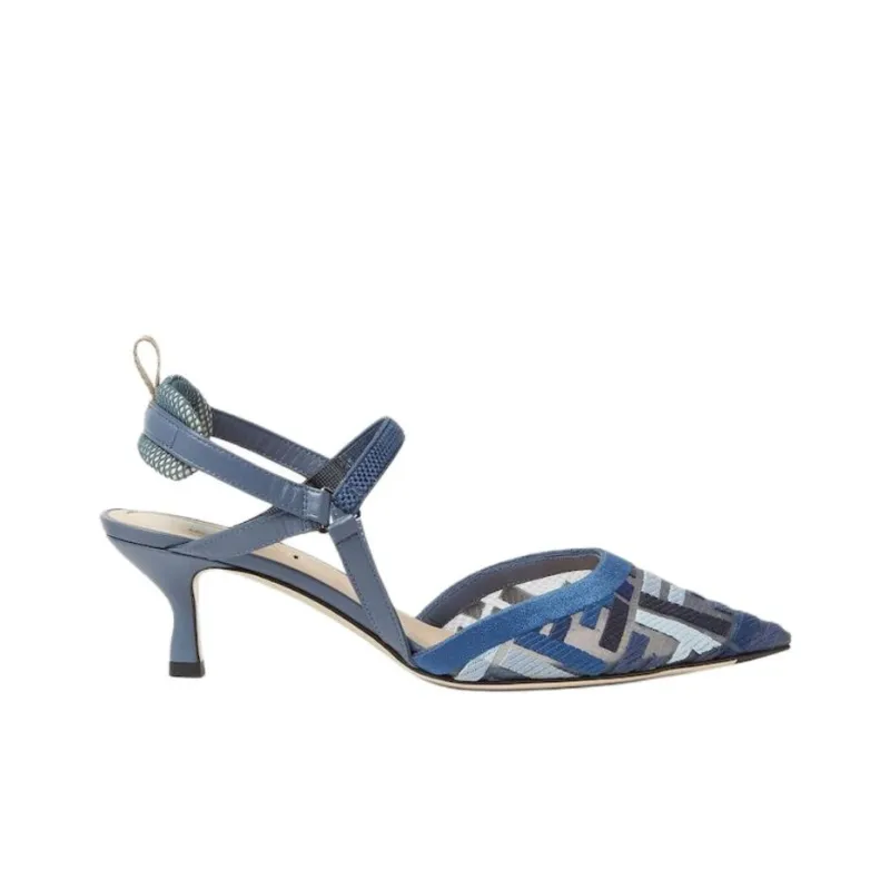 FENDI Colibrì Lite Slim Heel High Heels 5.5cm Women's Blue-1
