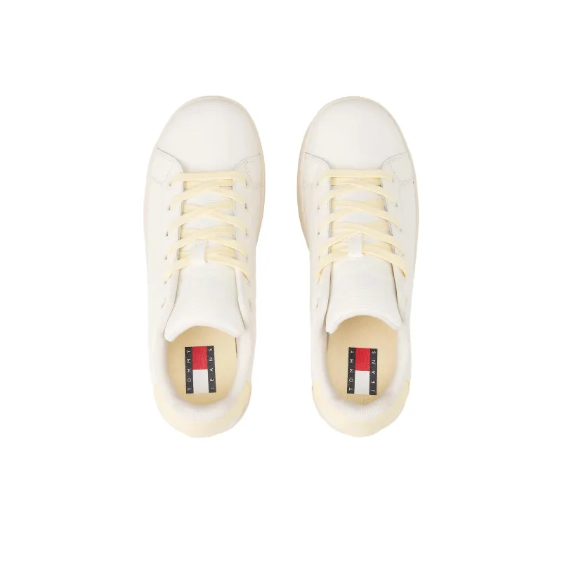 Tommy Hilfiger Trainers Low Top Skateboard Shoes Women's Beige Yellow-3