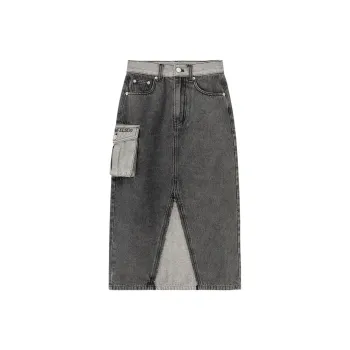 NO ONE ELSE Denim Long Skirts Women's Black Gray
