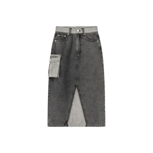 NO ONE ELSE Denim Long Skirts Women's Black Gray