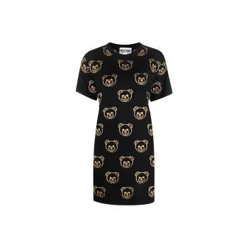MOSCHINO Teddy Bear Jacquard Knitted Dress