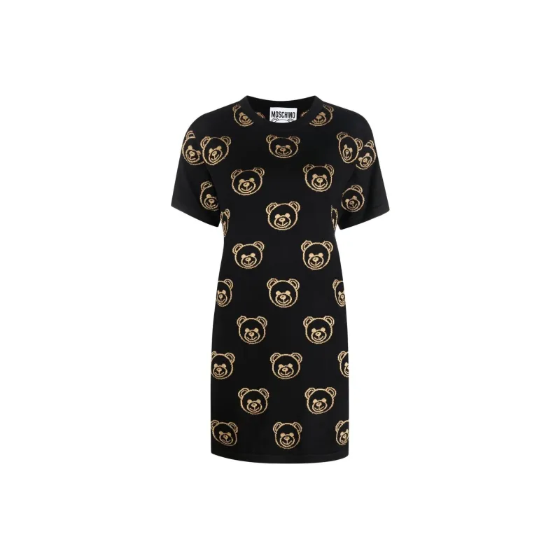 MOSCHINO Teddy Bear Jacquard Knitted Dress-0