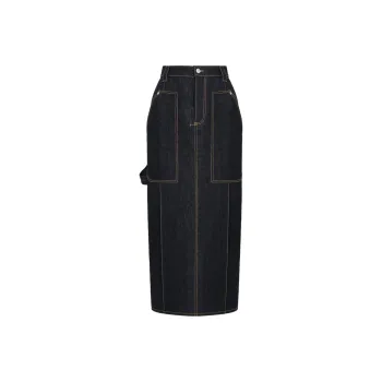 Alexander McQueen Denim Long Skirts Women's Black