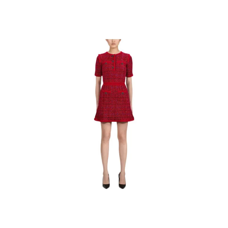Self portrait Short Sleeved Dresses Women's Red-0