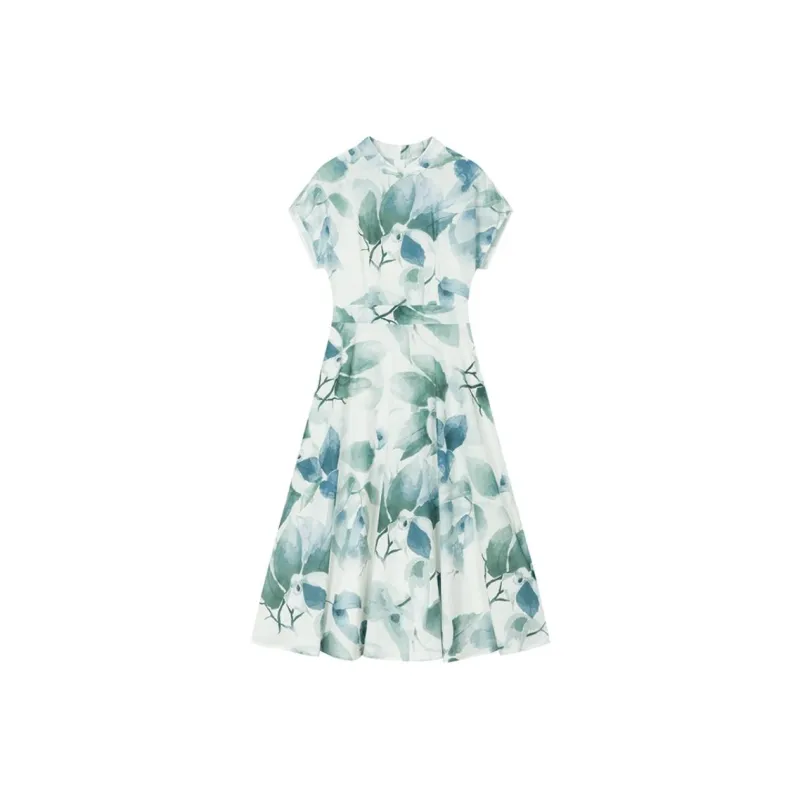 IHIMI Short Sleeved Dress Women's Multicolor-2
