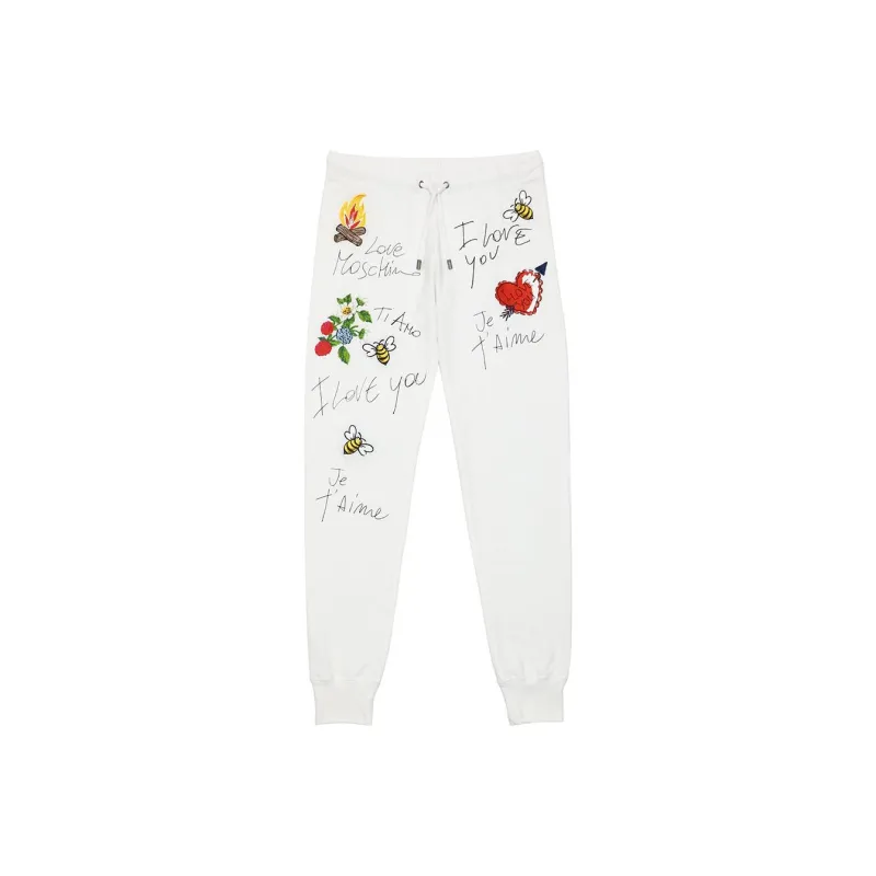 LOVE MOSCHINO Knitted Sweatpants Women's White-0