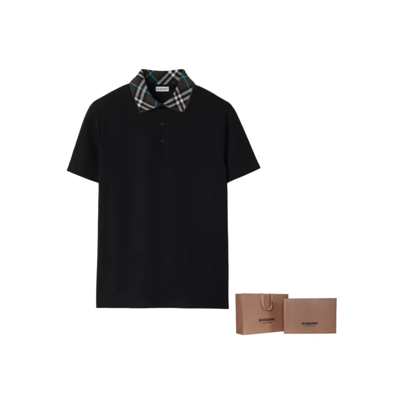 Burberry Check Collar Polo Shirt-7