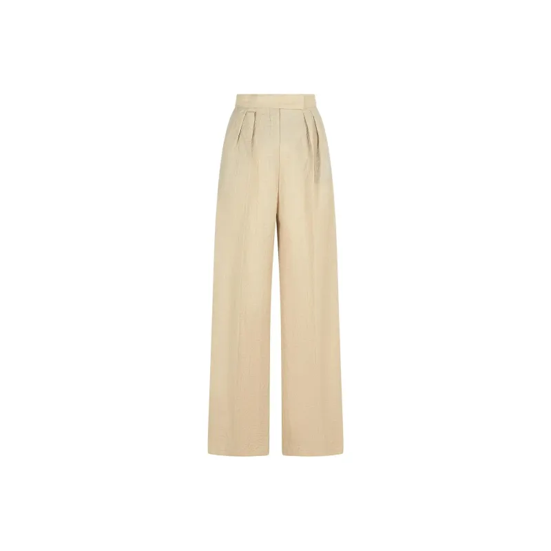 MaxMara Pleat Detailed Wide Leg Trousers-0