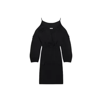 Balenciaga Off-shoulder Cargo Midi Dress
