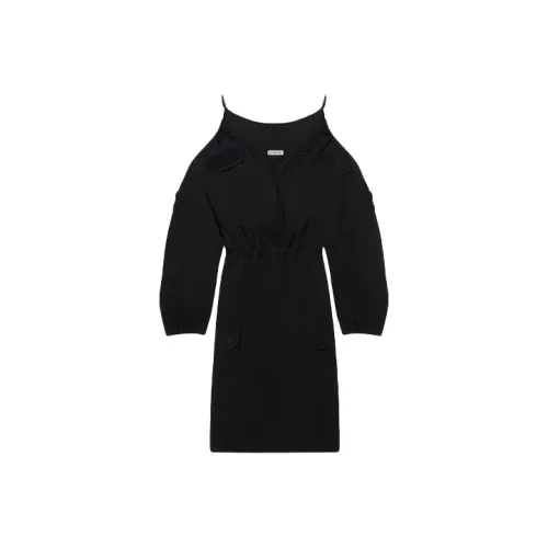 Balenciaga Off-shoulder Cargo Midi Dress