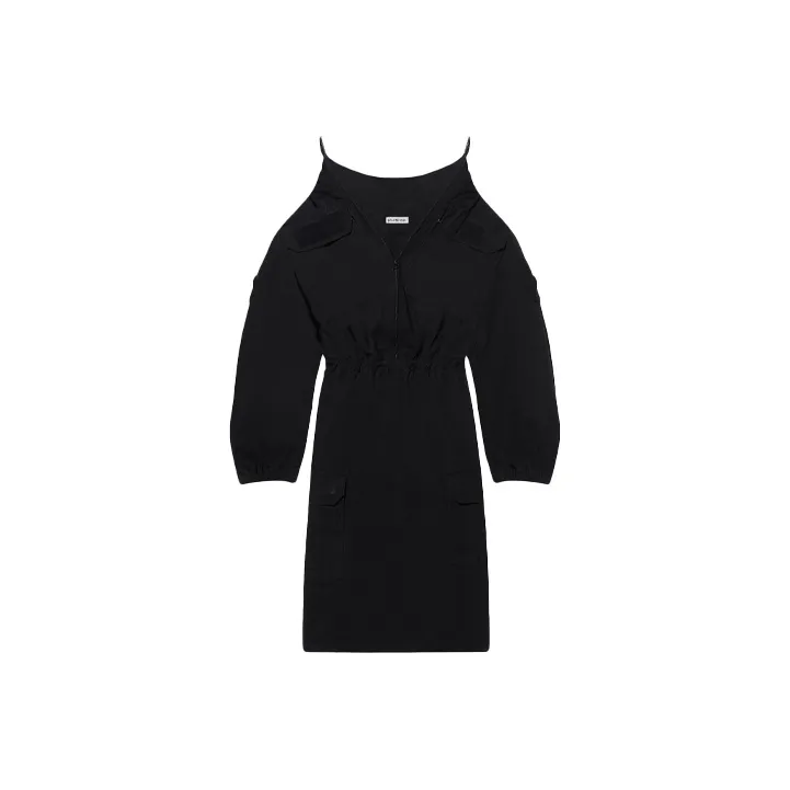 Balenciaga Off shoulder Cargo Midi Dress-0