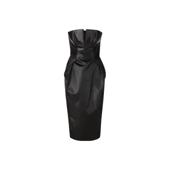 Maison Margiela Strapless Pleat Detailed Midi Dress