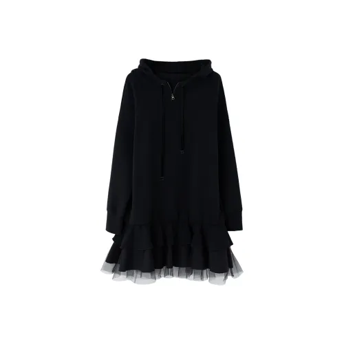 SOON FLOWER Long Sleeved Dresses Women's Black