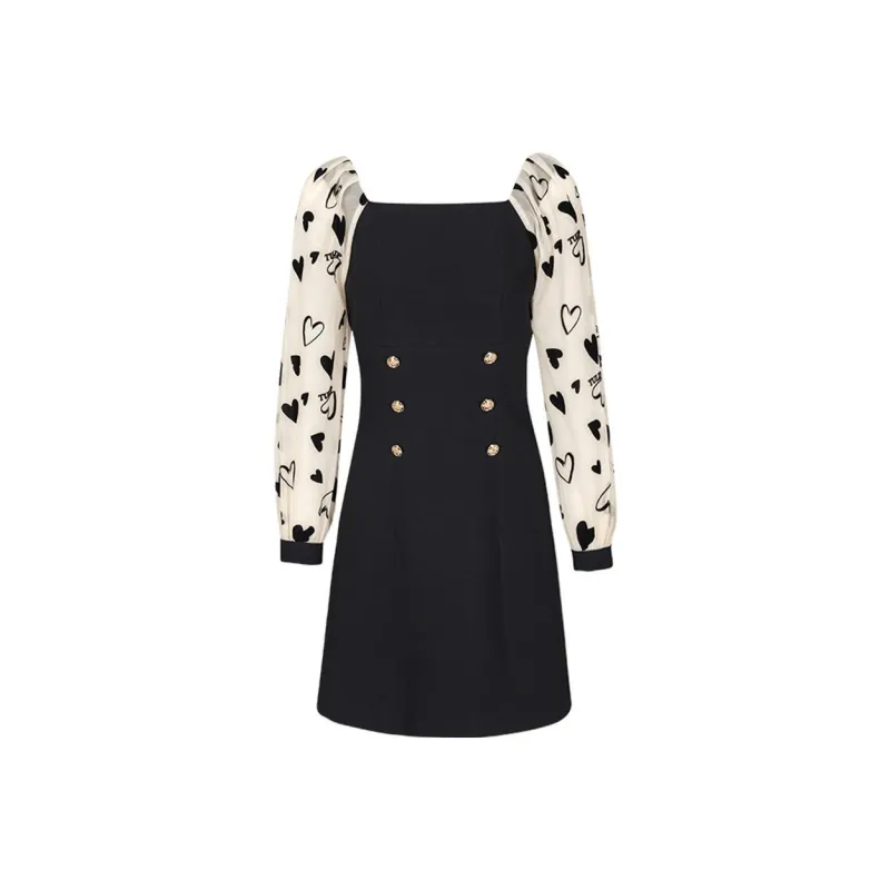 Tulip Taste Long Casual Dress Women's Diamond Black-0